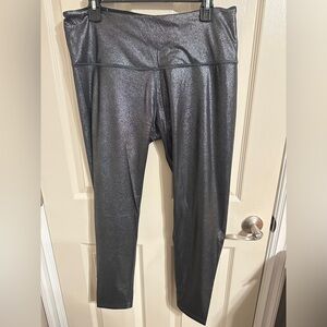 Victoria's Secret Sport Knockout by VS Tights, Black Sparkle, Sz 16, NWOT